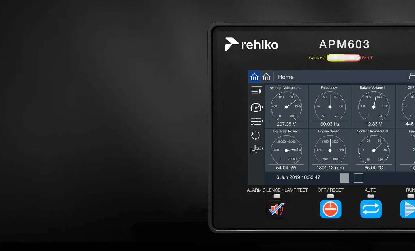 Display of electrical controller unit